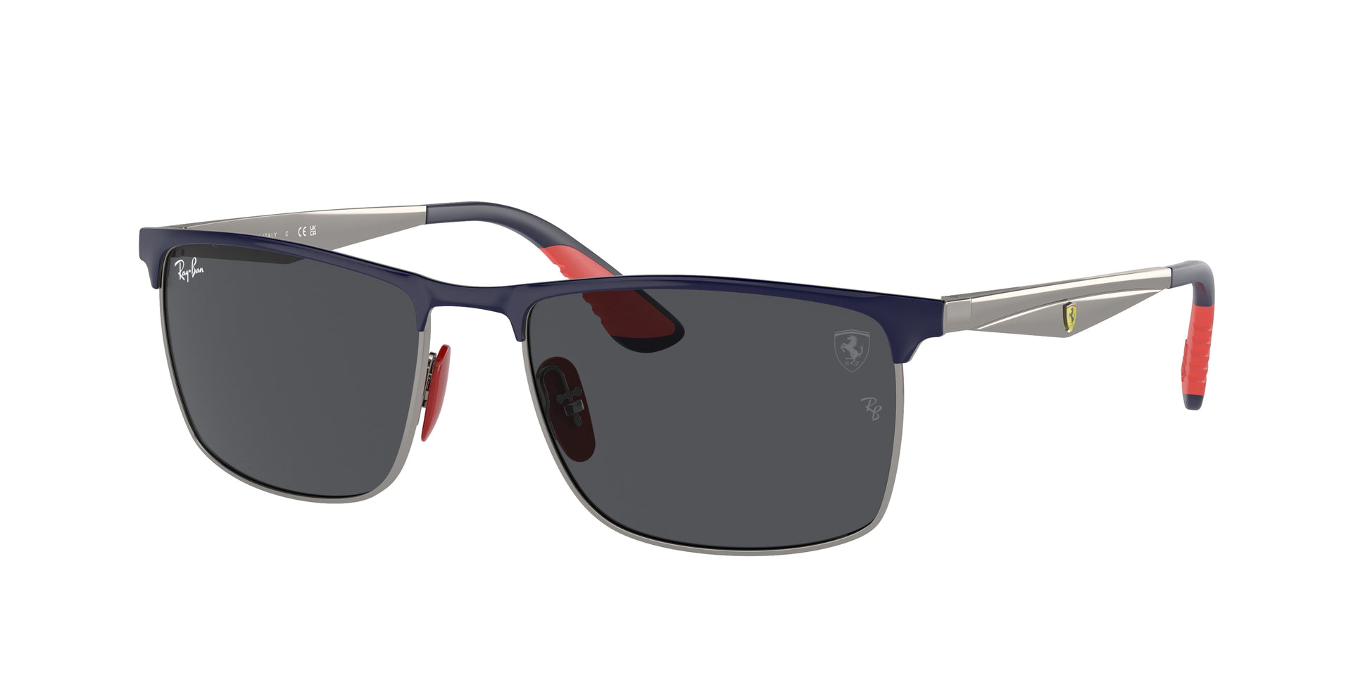 Ray-Ban RB3726M Rectangle Sunglasses  F08687-Blue On Gunmetal 57-145-18 - Color Map Blue