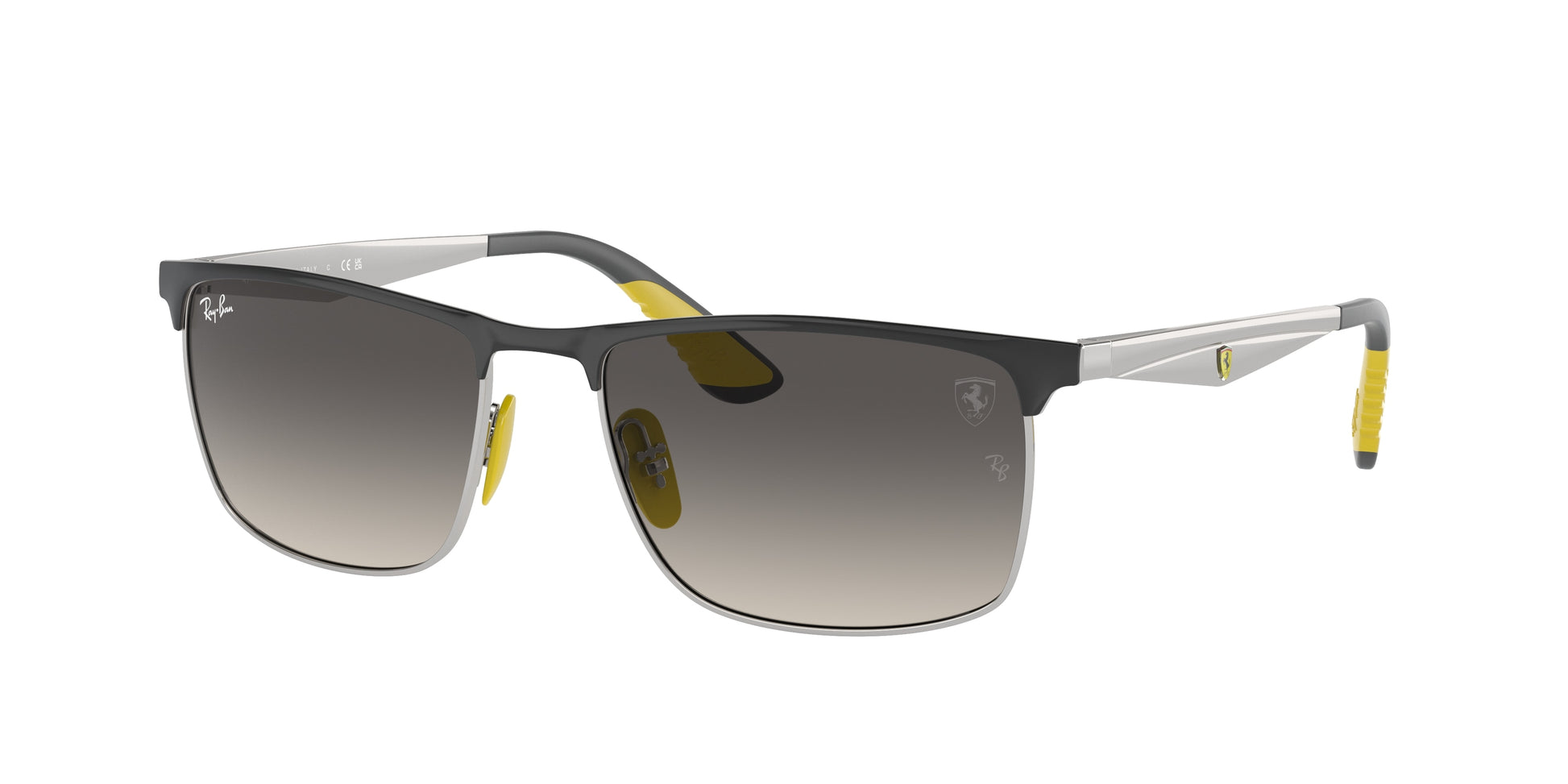 Ray-Ban RB3726M Rectangle Sunglasses  F08711-Grey On Silver 57-145-18 - Color Map Grey