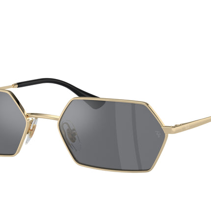 Ray-Ban YEVI RB3728 Irregular Sunglasses  92136V-Light Gold 58-145-18 - Color Map Gold