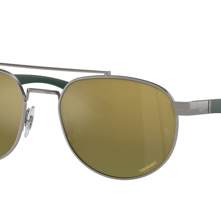 Ray-Ban RB3736CH Irregular Sunglasses  92696O-Gunmetal 56-145-19 - Color Map Grey