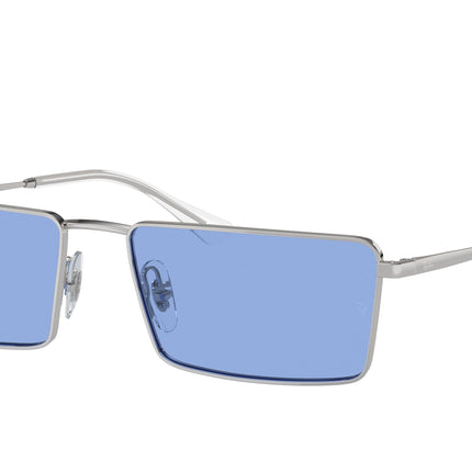 Ray-Ban EMY RB3741 Rectangle Sunglasses  003/80-Silver 59-145-17 - Color Map Silver