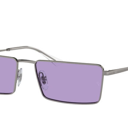Ray-Ban EMY RB3741 Rectangle Sunglasses  004/1A-Gunmetal 59-145-17 - Color Map Grey