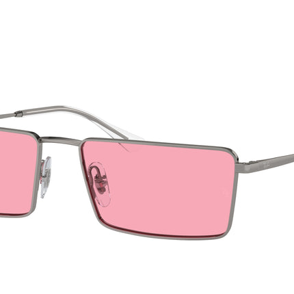 Ray-Ban EMY RB3741 Rectangle Sunglasses  004/84-Gunmetal 59-145-17 - Color Map Grey