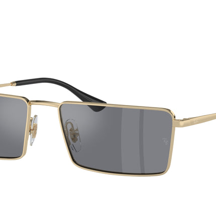 Ray-Ban EMY RB3741 Rectangle Sunglasses  92136V-Gold 59-145-17 - Color Map Gold