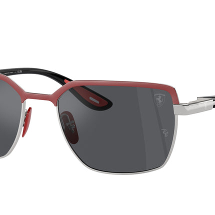 Ray-Ban RB3743M Square Sunglasses  F10087-Red On Gunmetal 58-145-19 - Color Map Red