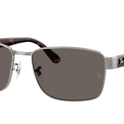 Ray-Ban RB3750 Square Sunglasses  004/B1-Gunmetal 62-145-18 - Color Map Grey