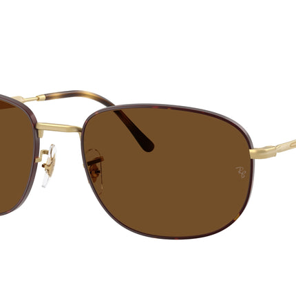 Ray-Ban RB3754 Pillow Sunglasses  927557-Matte Havana On Matte Arista Gold 60-145-19 - Color Map Havana