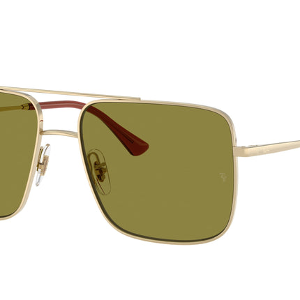 Ray-Ban ARI RB3758 Square Sunglasses  9213/2-Pale Gold 56-145-16 - Color Map Gold