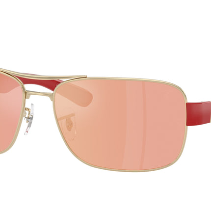 Ray-Ban RB3763M Square Sunglasses  F1216Q-Pale Gold 64-135-17 - Color Map Gold