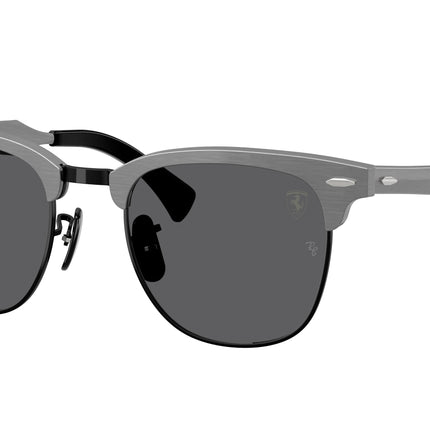 Ray-Ban RB3807M Square Sunglasses  F108K8-Brushed Grey On Black 51-140-21 - Color Map Black
