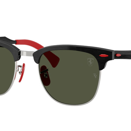 Ray-Ban RB3807M Square Sunglasses  F11031-Brushed Black On Silved 51-140-21 - Color Map Silver