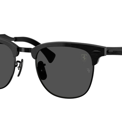 Ray-Ban RB3807M Square Sunglasses  F111B1-Brushed Black On Black 51-140-21 - Color Map Black