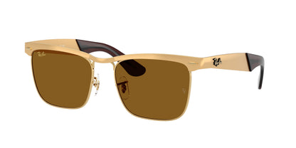 Ray-Ban WAYFARER DELUXE RB3875 Square Sunglasses  927631-Sandblasted Legend Gold 56-145-18 - Color Map Gold