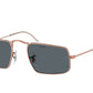 Ray-Ban JULIE RB3957 Rectangle Sunglasses  9202R5-Rose Gold 49-145-20 - Color Map Gold