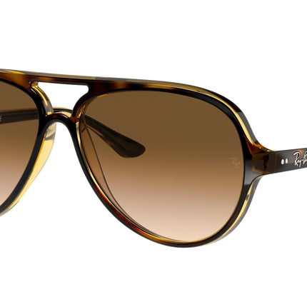 Ray-Ban CATS 5000 RB4125 Pilot Sunglasses  710/51-Light Havana 57-140-13 - Color Map Tortoise