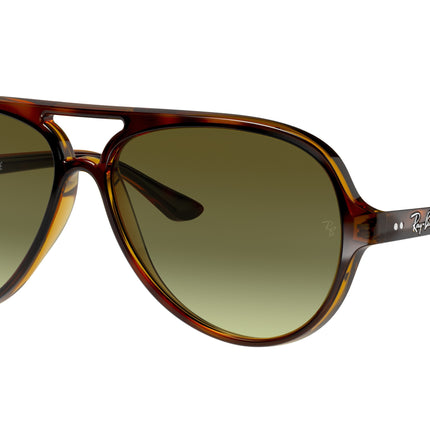 Ray-Ban CATS 5000 RB4125 Pilot Sunglasses  710/A6-Light Havana 57-140-13 - Color Map Tortoise