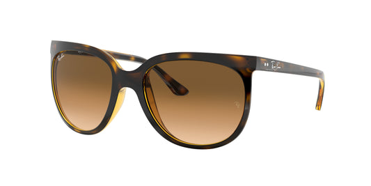 Ray-Ban CATS 1000 RB4126 Butterfly Sunglasses  710/51-Light Havana 56-140-19 - Color Map Tortoise