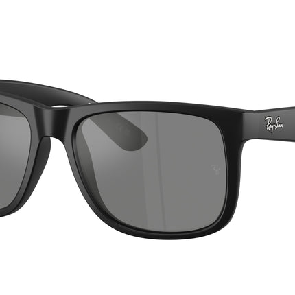 Ray-Ban JUSTIN RB4165F Square Sunglasses  622/6G-Rubber Black 58-140-17 - Color Map Black