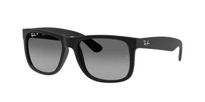 Ray-Ban JUSTIN RB4165F Square Sunglasses  622/T3-Rubber Black 55-140-17 - Color Map Black