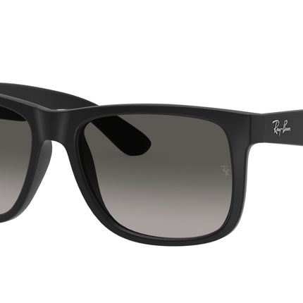 Ray-Ban JUSTIN RB4165 Square Sunglasses  601/8G-Rubber Black 54-145-16 - Color Map Black