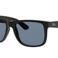 Ray-Ban JUSTIN RB4165 Square Sunglasses  622/2V-Black 54-145-16 - Color Map Black