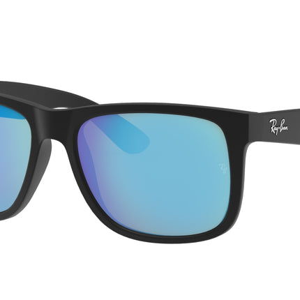 Ray-Ban JUSTIN RB4165 Square Sunglasses  622/55-Rubber Black 54-145-16 - Color Map Black