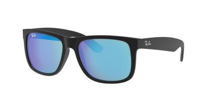 Ray-Ban JUSTIN RB4165 Square Sunglasses  622/55-Rubber Black 54-145-16 - Color Map Black