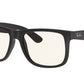 Ray-Ban JUSTIN RB4165 Square Sunglasses  622/5X-Black 54-145-16 - Color Map Black