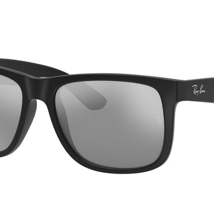 Ray-Ban JUSTIN RB4165 Square Sunglasses  622/6G-Rubber Black 54-145-16 - Color Map Black