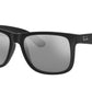 Ray-Ban JUSTIN RB4165 Square Sunglasses  622/6G-Black 54-145-16 - Color Map Black