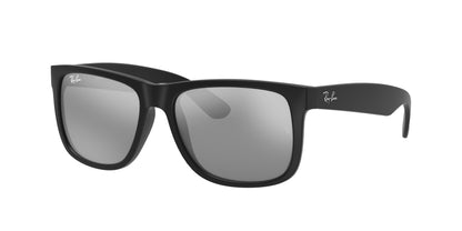 Ray-Ban JUSTIN RB4165 Square Sunglasses  622/6G-Rubber Black 54-145-16 - Color Map Black