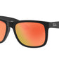 Ray-Ban JUSTIN RB4165 Square Sunglasses  622/6Q-Black 54-145-16 - Color Map Black