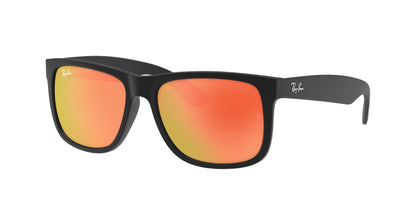 Ray-Ban JUSTIN RB4165 Square Sunglasses  622/6Q-Rubber Black 54-145-16 - Color Map Black