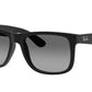 Ray-Ban JUSTIN RB4165 Square Sunglasses  622/T3-Black 54-145-16 - Color Map Black