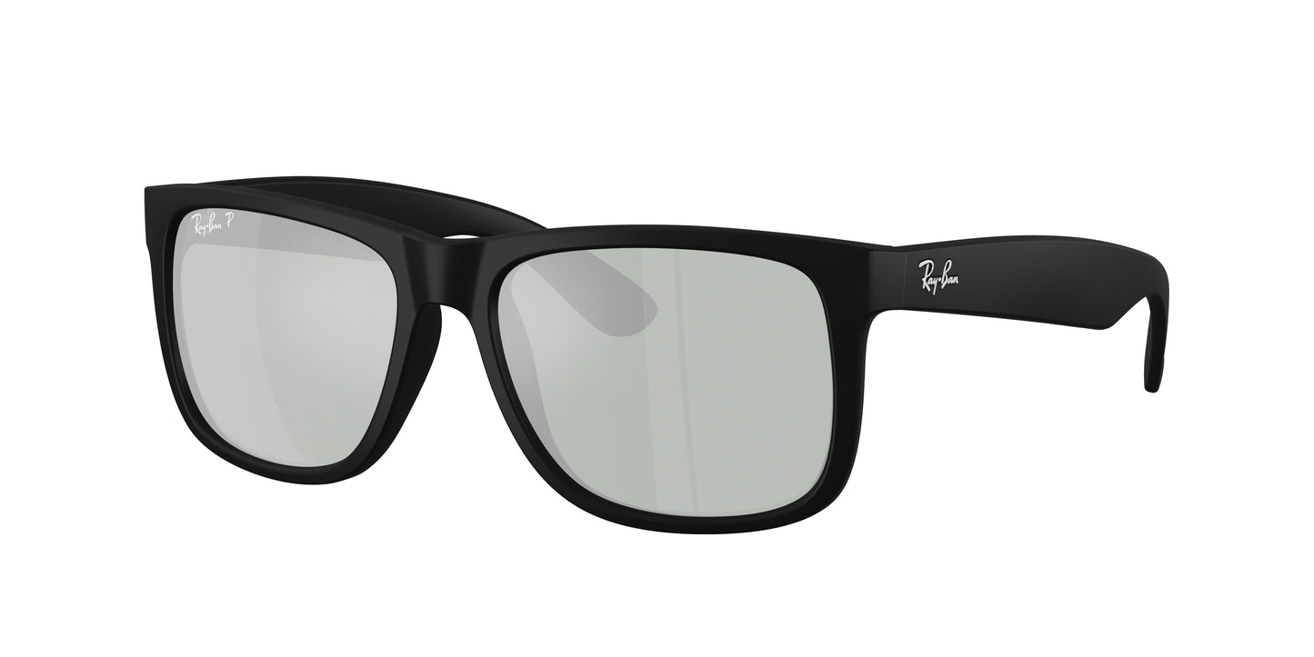 Ray-Ban JUSTIN RB4165 Square Sunglasses  622/Y4-Rubber Black 54-145-16 - Color Map Black