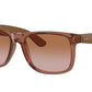 Ray-Ban JUSTIN RB4165 Square Sunglasses  659413-Transparent Light Brown 51-145-16 - Color Map Brown