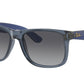 Ray-Ban JUSTIN RB4165 Square Sunglasses  6596T3-Transparent Blue 54-145-16 - Color Map Blue