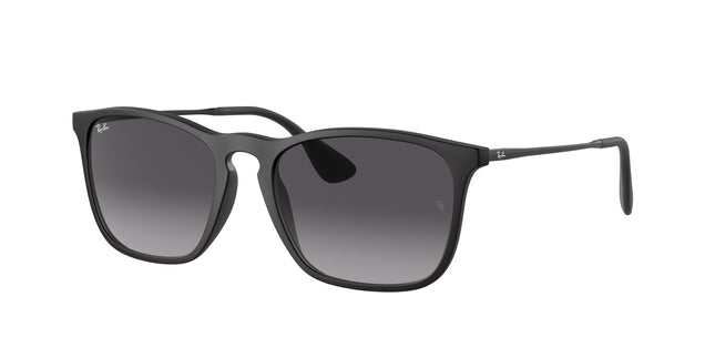 Ray-Ban CHRIS RB4187 Square Sunglasses  622/8G-Rubber Black 54-145-18 - Color Map Black