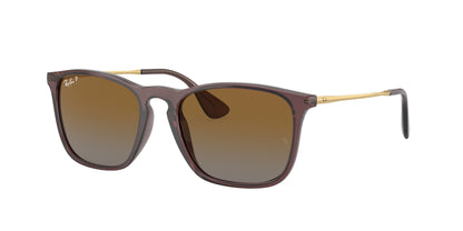 Ray-Ban CHRIS RB4187 Square Sunglasses  6593T5-Transparent Brown 54-145-18 - Color Map Brown
