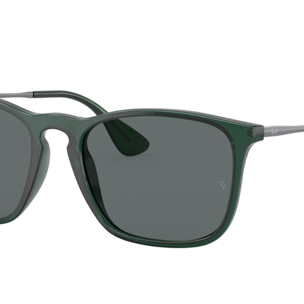 Ray-Ban CHRIS RB4187 Square Sunglasses  666381-Transparent Green 54-145-18 - Color Map Green