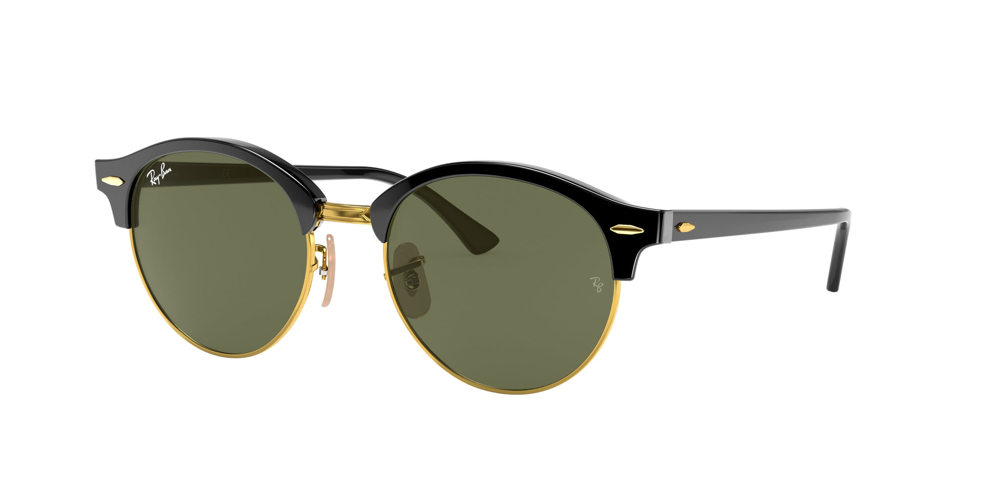 Ray-Ban CLUBROUND RB4246 Round Sunglasses  901-Black 51-145-19 - Color Map Black