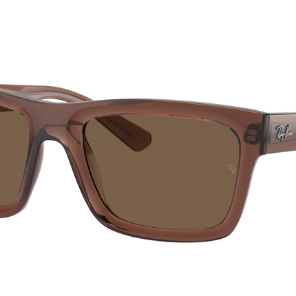 Ray-Ban WARREN RB4396 Rectangle Sunglasses  667873-Transparent Brown 54-145-20 - Color Map Brown