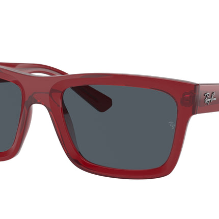 Ray-Ban WARREN RB4396 Rectangle Sunglasses  667987-Transparent Red 57-145-20 - Color Map Red