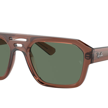 Ray-Ban CORRIGAN RB4397 Irregular Sunglasses  667882-Transparent Brown 54-145-20 - Color Map Brown