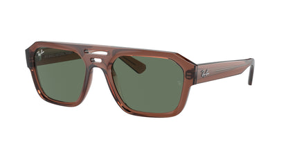 Ray-Ban CORRIGAN RB4397 Irregular Sunglasses  667882-Transparent Brown 54-145-20 - Color Map Brown