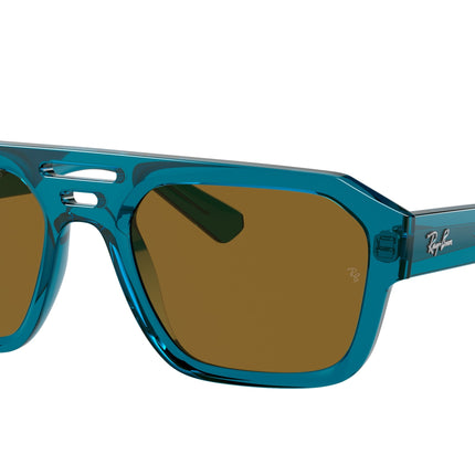 Ray-Ban CORRIGAN RB4397 Irregular Sunglasses  668383-Transparent Light Blue 54-145-20 - Color Map Blue