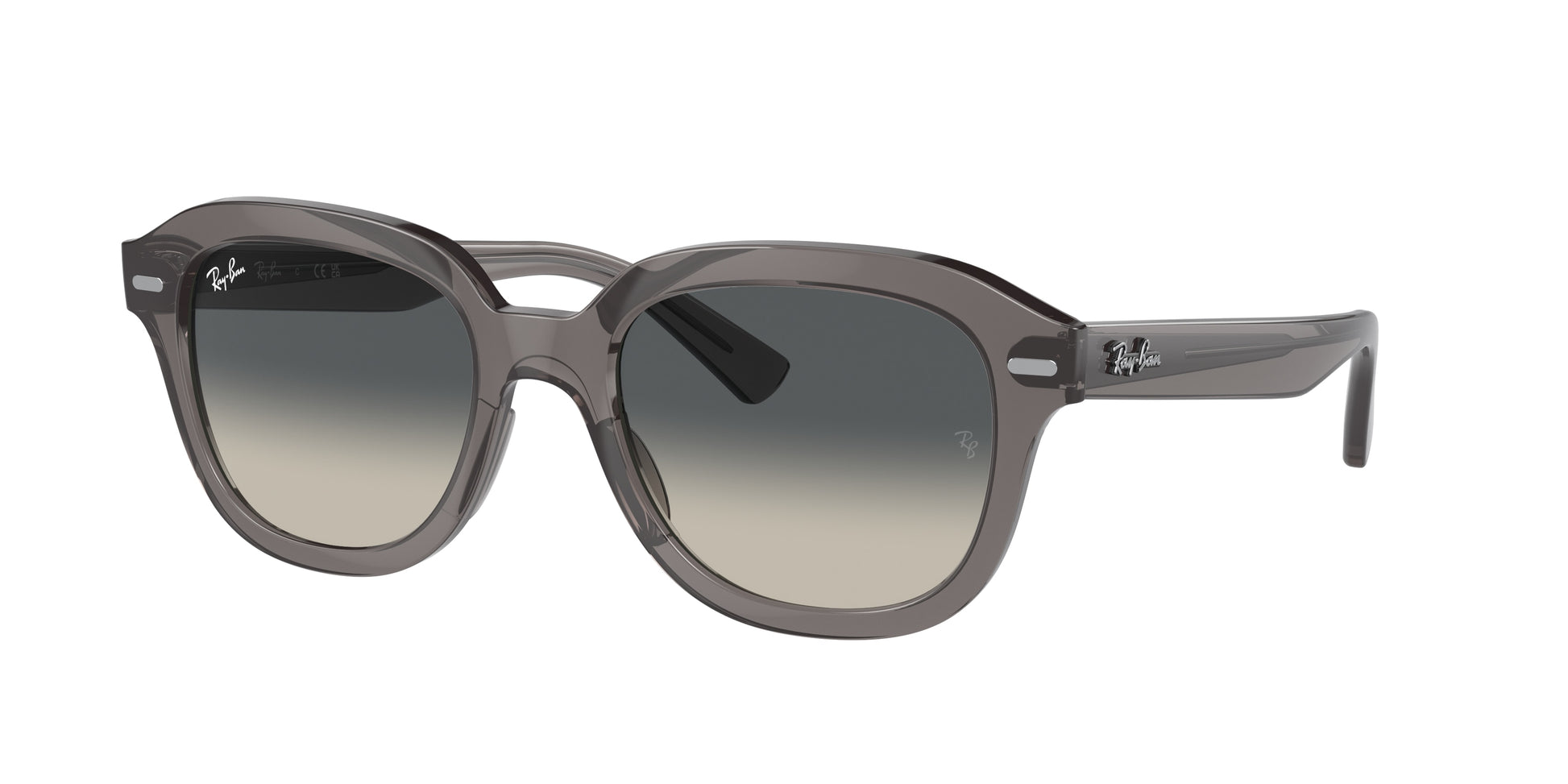 Ray-Ban ERIK RB4398F Square Sunglasses  667571-Opal Dark Grey 53-145-20 - Color Map Grey