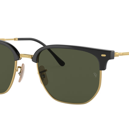 Ray-Ban NEW CLUBMASTER RB4416 Irregular Sunglasses  601/31-Black On Gold 53-145-20 - Color Map Black