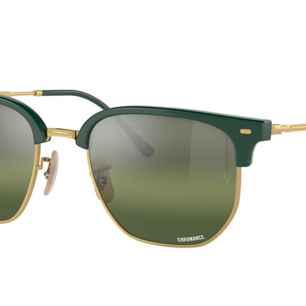 Ray-Ban NEW CLUBMASTER RB4416 Irregular Sunglasses  6655G4-Green On Gold 53-145-20 - Color Map Green