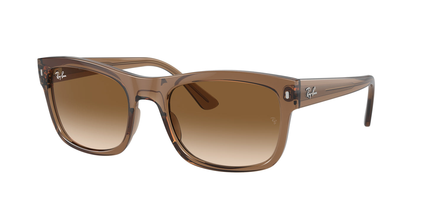Ray-Ban RB4428F Square Sunglasses  664051-Transparent Light Brown 56-145-21 - Color Map Brown
